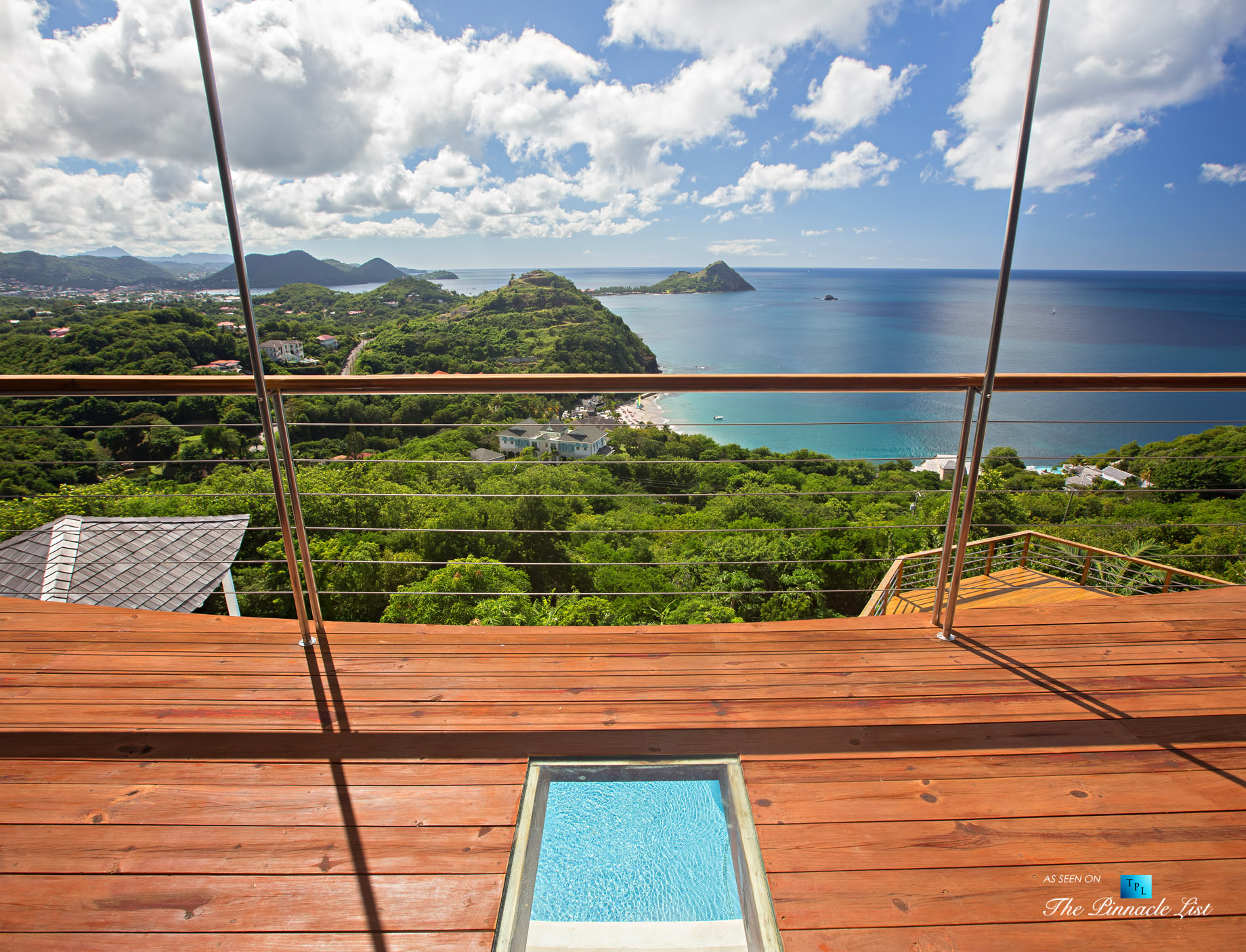 Akasha Luxury Caribbean Villa – Cap Estate, St. Lucia – Private Deck View – Luxury Real Estate – Premier Oceanview Home