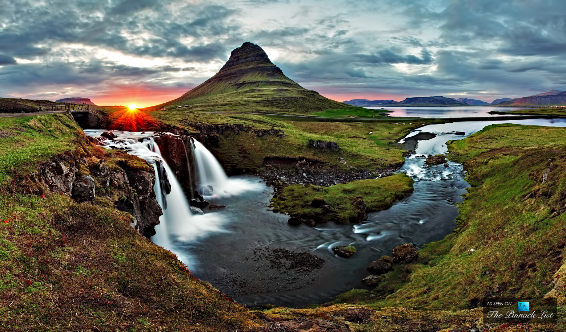 Kirkjufellsfoss Waterfall at Grundarfjordur on the Snaefellsnes Peninsula in Iceland