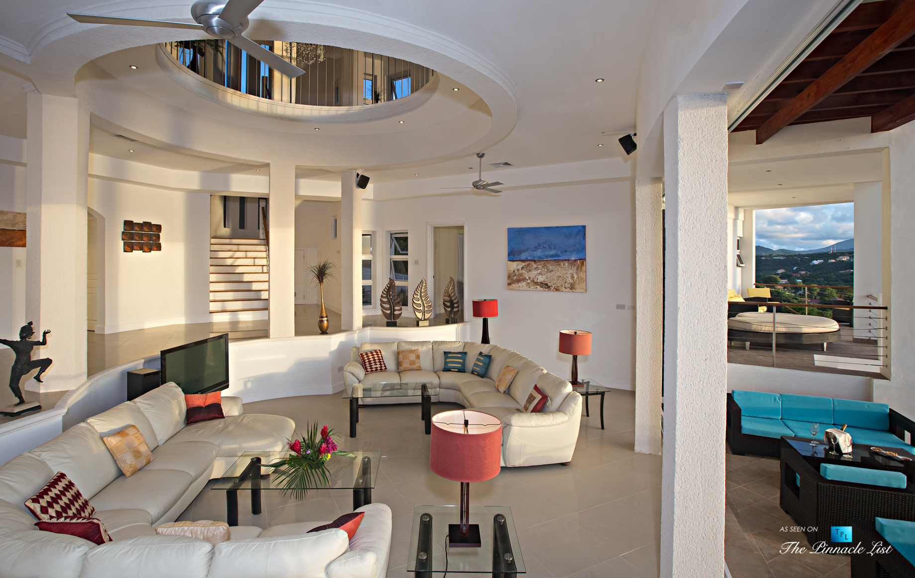 Akasha Luxury Caribbean Villa – Cap Estate, St. Lucia – Living Room – Luxury Real Estate – Premier Oceanview Home