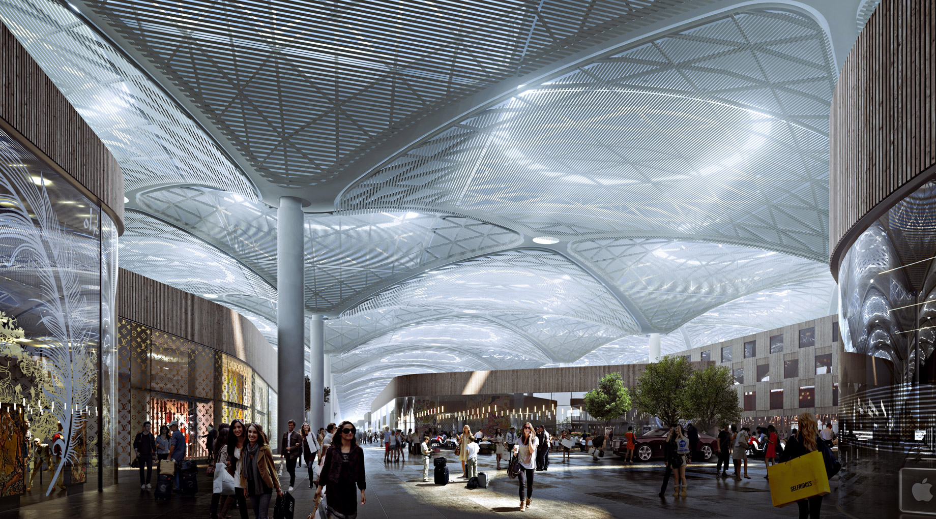 Retail Area - New International Airport in Istanbul, Turkey will be a Modern Architectural Masterpiece