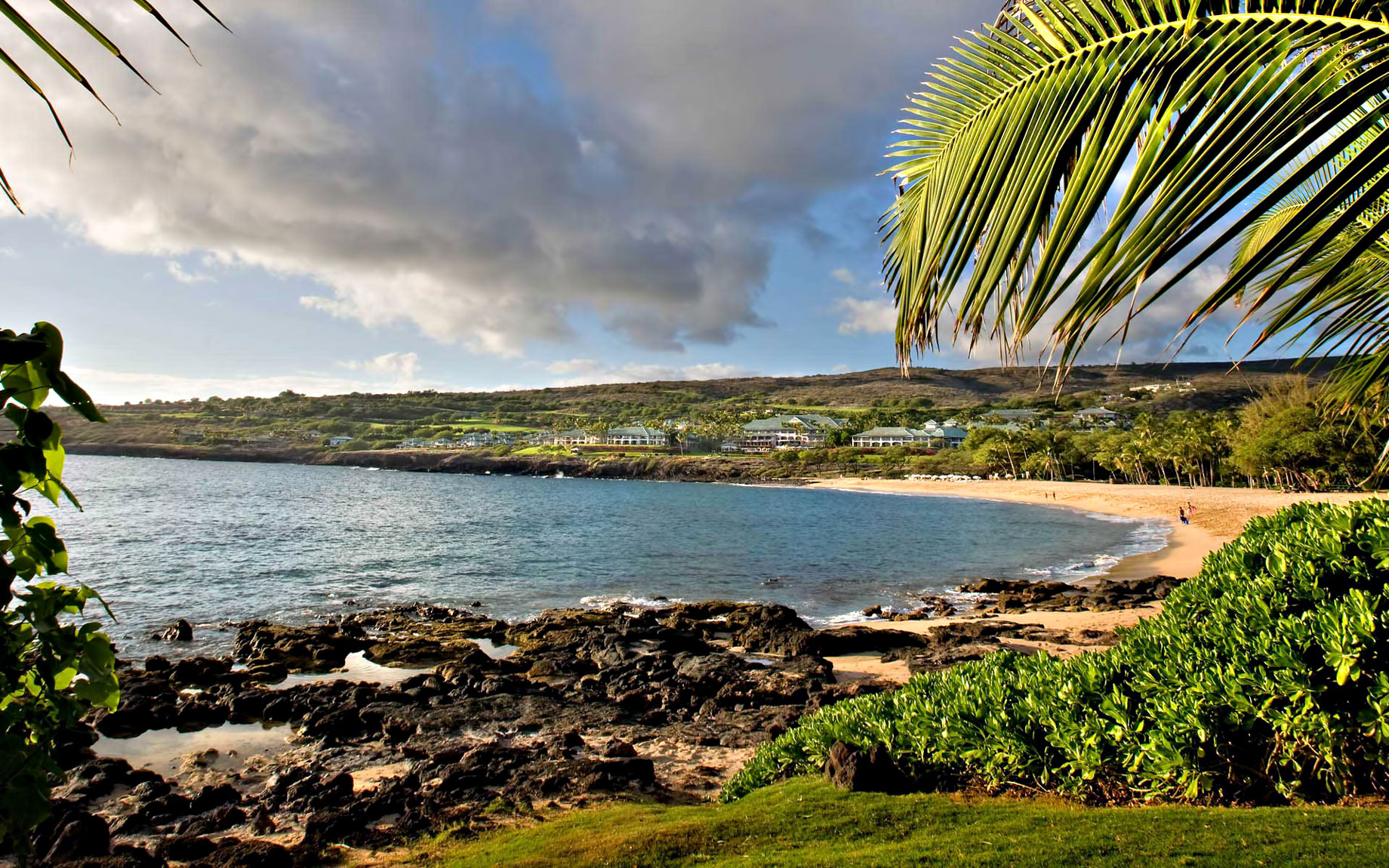 Beach View of Luxury Four Seasons Resort - Lanai, Hawaii - The Most Expensive Private Island Real Estate Transaction in History