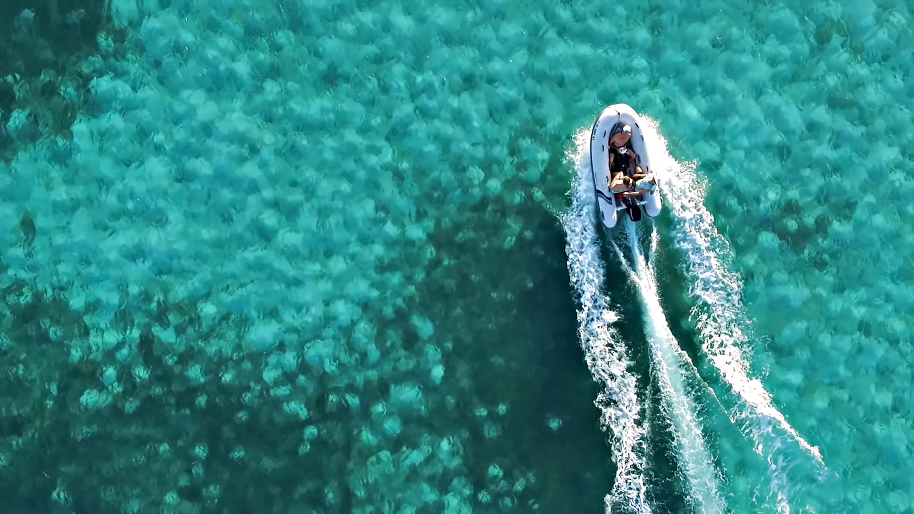 Boating on Crystal Clear Tropical Waters in the Bahamas