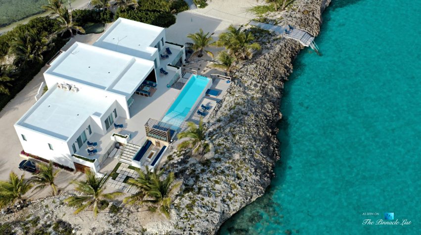 Tip of the Tail Villa - Providenciales, Turks and Caicos Islands - Drone Aerial View - Luxury Real Estate - South Shore Peninsula Home
