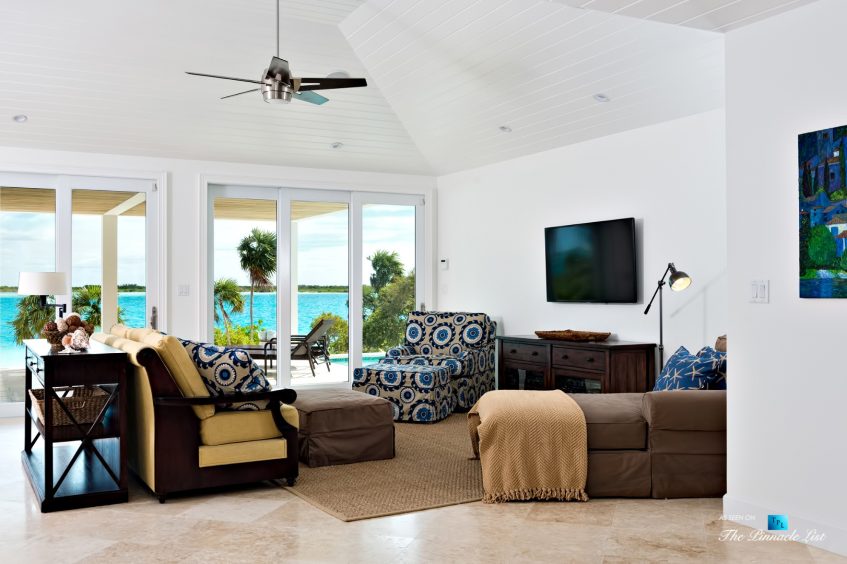 Villa Aquazure - Providenciales, Turks and Caicos Islands - Oceanview Living Room - Luxury Real Estate - Beachfront Home