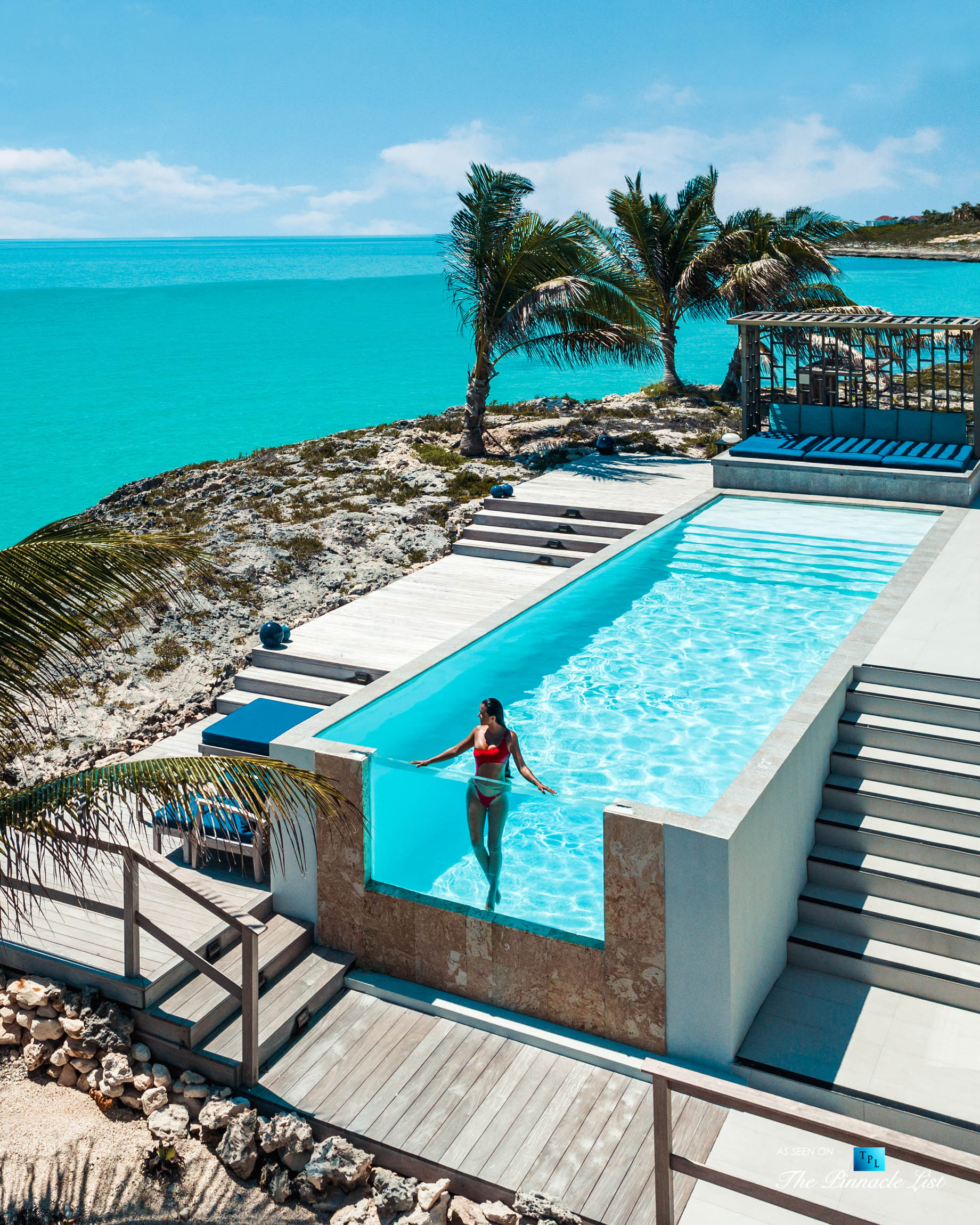 Tip of the Tail Villa – Providenciales, Turks and Caicos Islands – Turquoise Caribbean Water View Infinity Pool – Luxury Real Estate – South Shore Peninsula Home