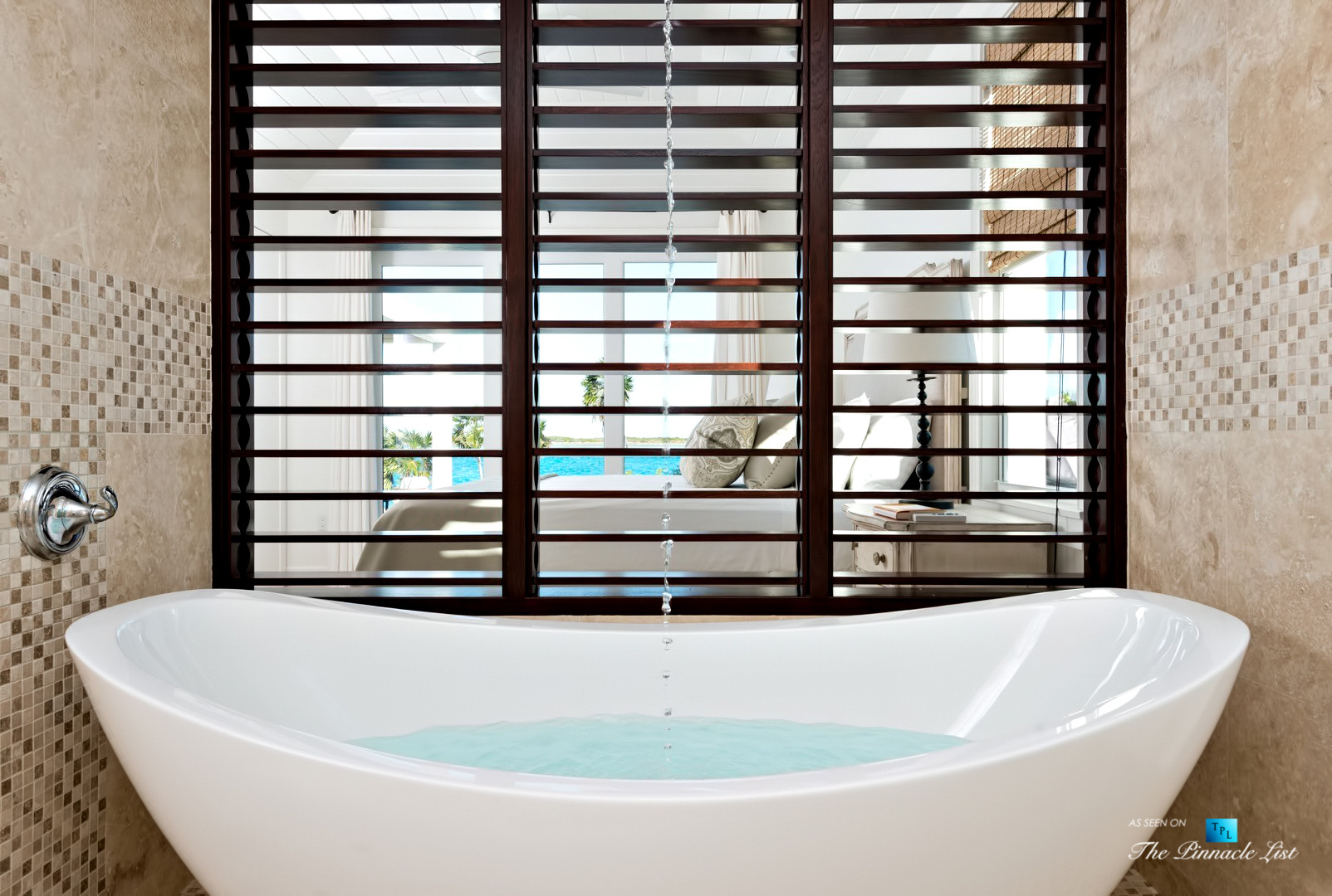 Villa Aquazure – Providenciales, Turks and Caicos Islands – Master Bathroom Freestanding Tub – Luxury Real Estate – Beachfront Home