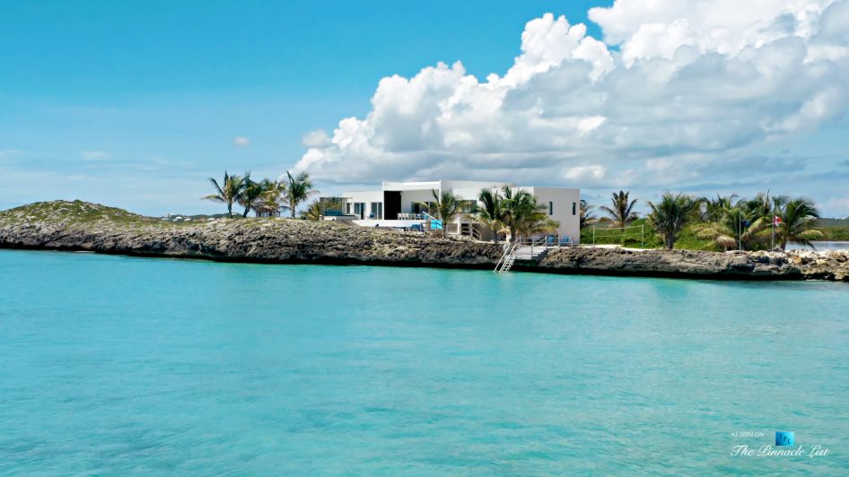 Tip of the Tail Villa - Providenciales, Turks and Caicos Islands - Drone Aerial Caribbean Oceanfront Villa - Luxury Real Estate - South Shore Peninsula Home