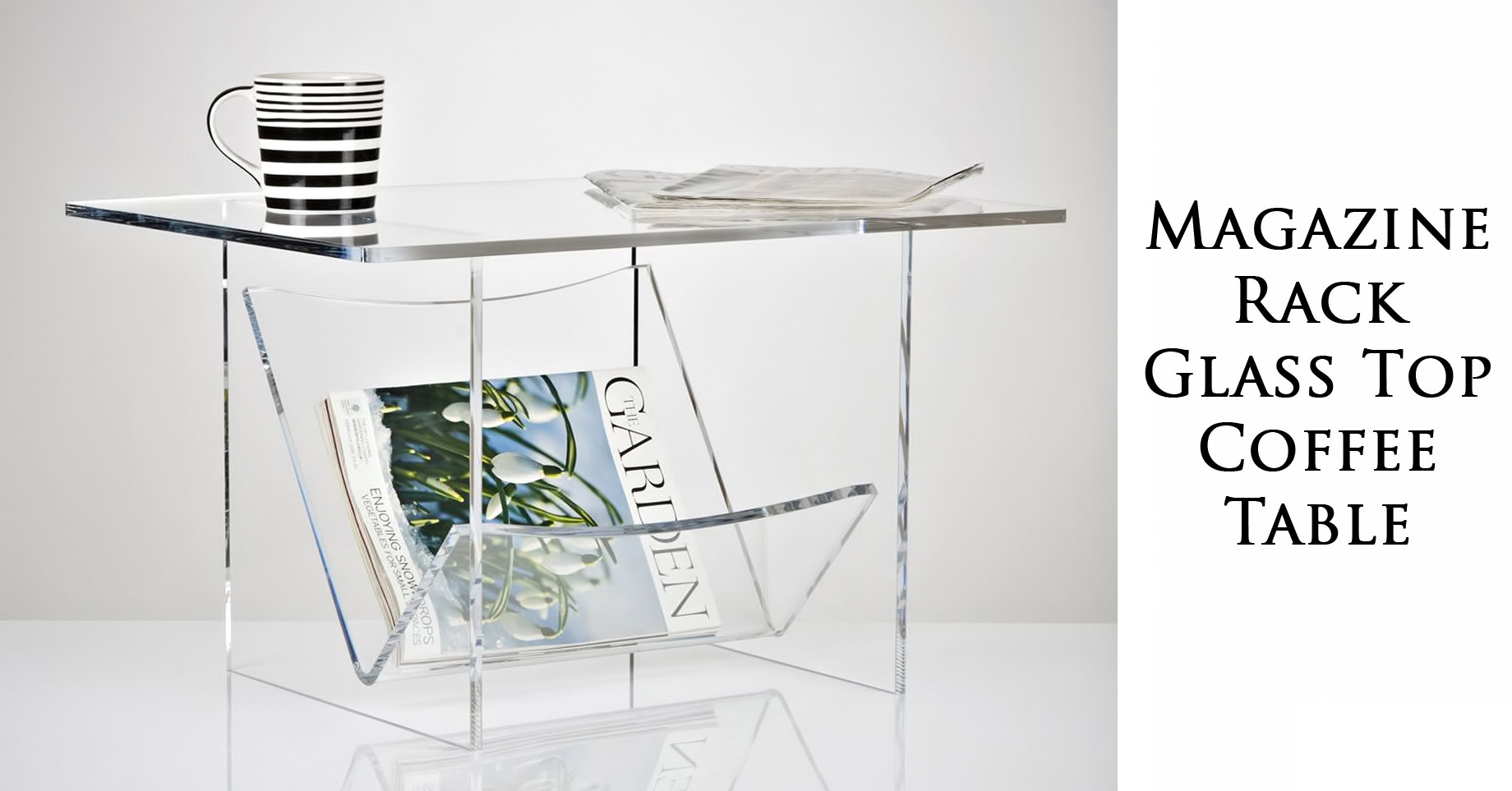 Magazine Rack Glass Coffee Table