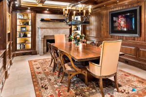 75 Finch Forest Trail, Atlanta, GA, USA - Dining Room Fireplace - Luxury Real Estate - Sandy Springs Home