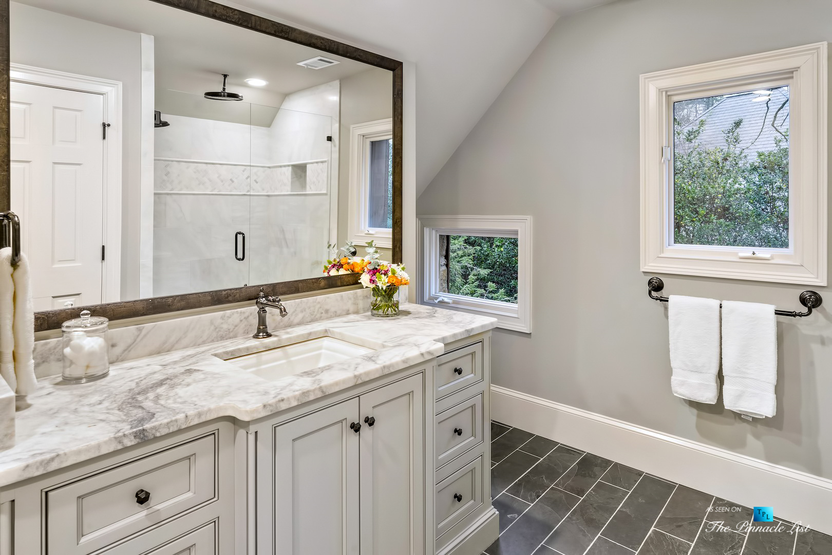 75 Finch Forest Trail, Atlanta, GA, USA - Bathroom and Marble Shower - Luxury Real Estate - Sandy Springs Home