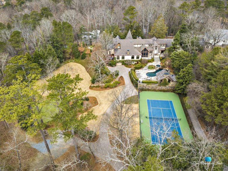 75 Finch Forest Trail, Atlanta, GA, USA - Drone Aerial Backyard Property View - Luxury Real Estate - Sandy Springs Home
