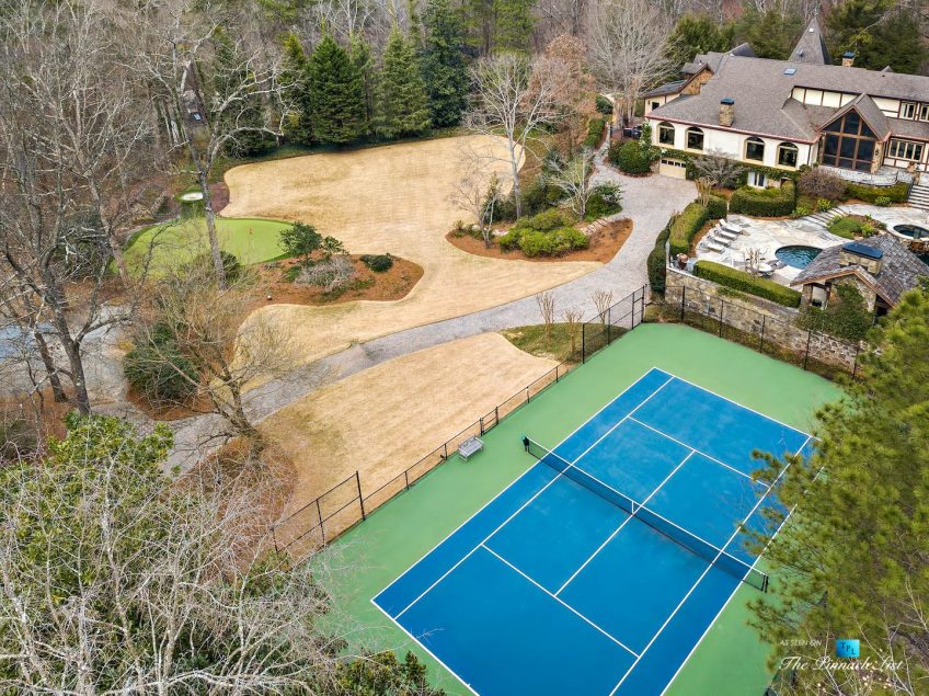 75 Finch Forest Trail, Atlanta, GA, USA - Drone Aerial Backyard Property View - Luxury Real Estate - Sandy Springs Home