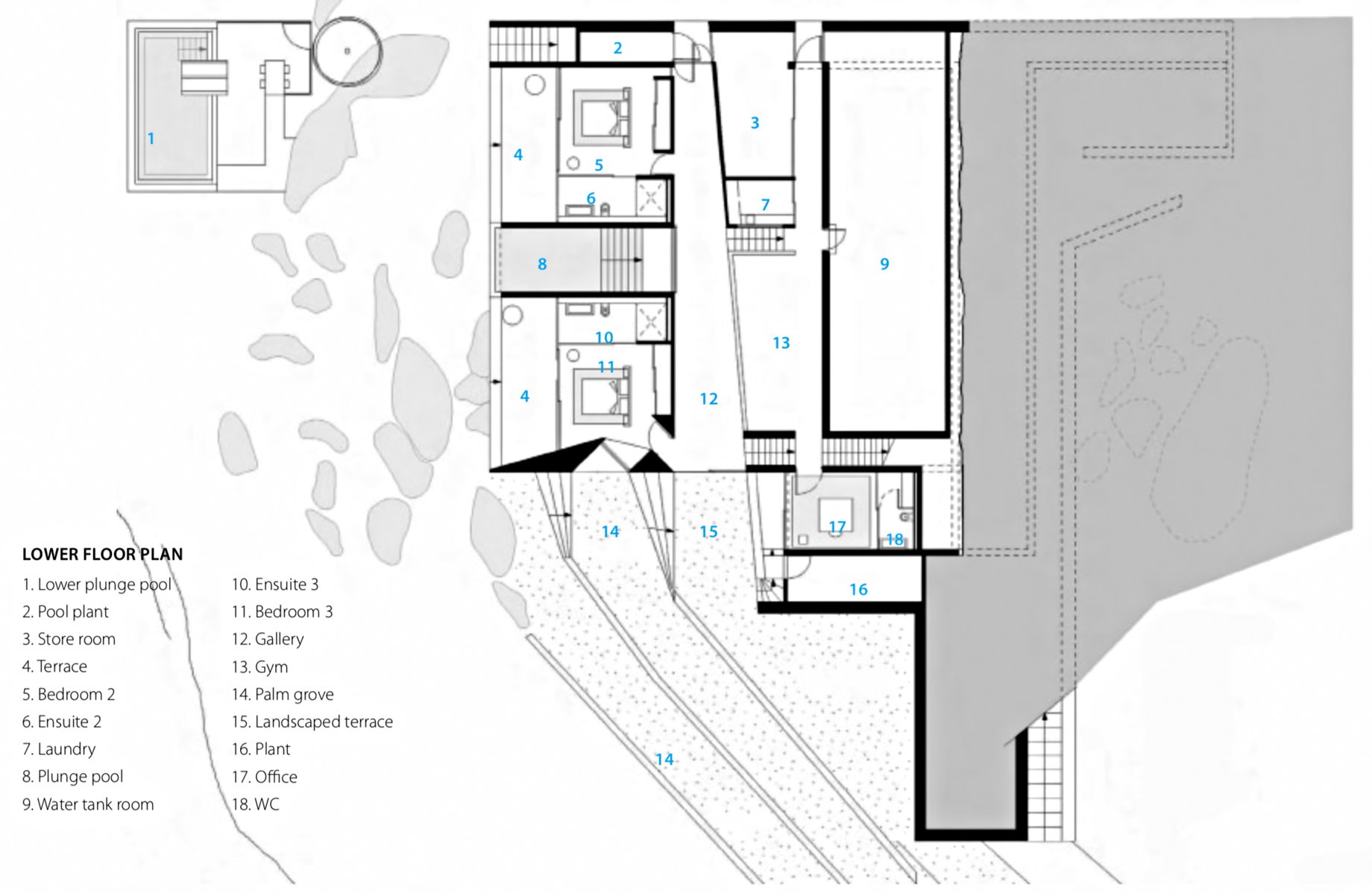 Lower Floor Plan – Solis Hamilton Island House – Whitsundays, Queensland, Australia