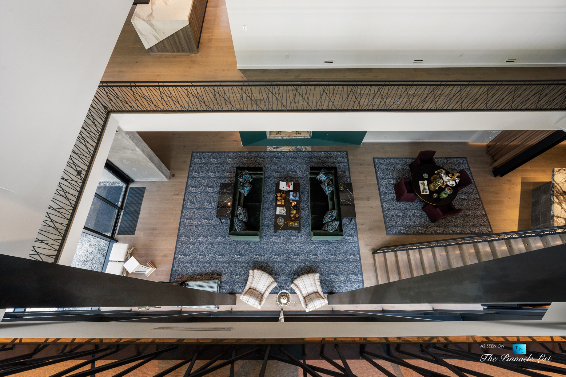 2716 Ridgewood Rd NW, Atlanta, GA, USA - Artistic Stairs and Living Room - Luxury Real Estate - Modern Contemporary Buckhead Home
