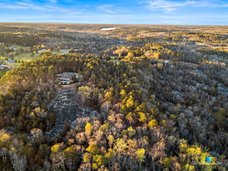 2219 Costley Mill Rd NE, Conyers, GA, USA - Drone Aerial Backyard Property View - Luxury Real Estate - Equestrian Country Home