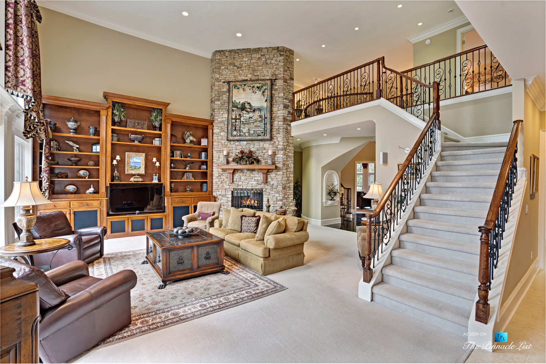 2219 Costley Mill Rd NE, Conyers, GA, USA - Living Room with Fireplace - Luxury Real Estate - Equestrian Country Home