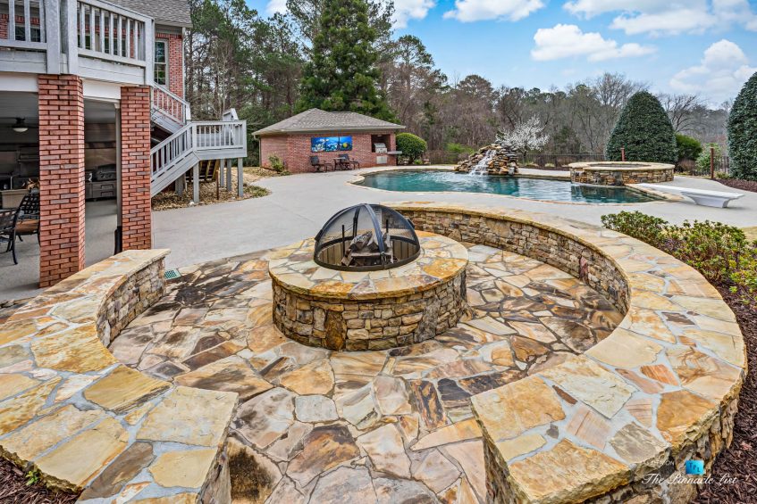 2219 Costley Mill Rd NE, Conyers, GA, USA - Backyard Fire Pit with Hot Tub and Pool - Luxury Real Estate - Equestrian Country Home