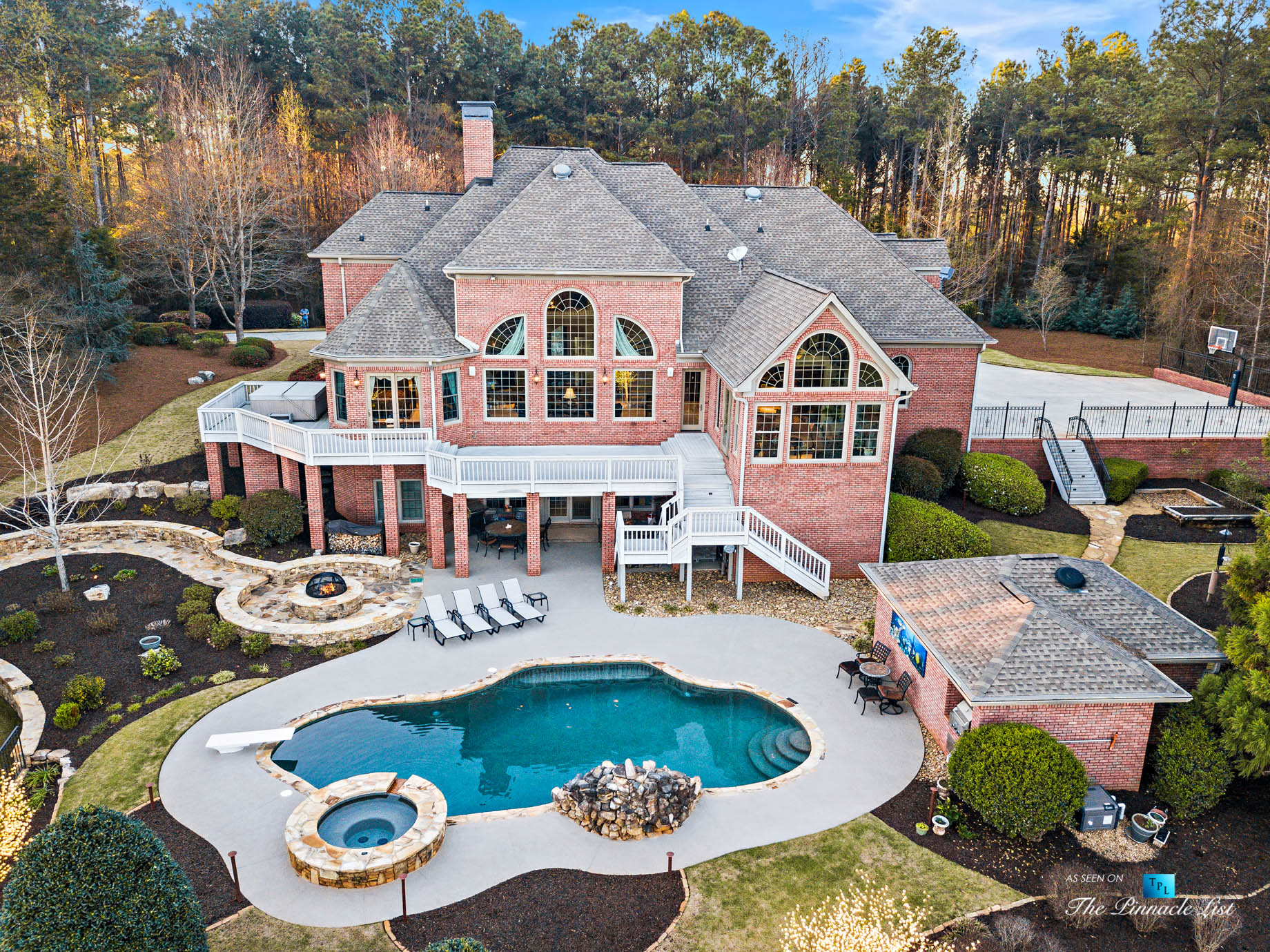 2219 Costley Mill Rd NE, Conyers, GA, USA - Drone Aerial Backyard Property View - Luxury Real Estate - Equestrian Country Home