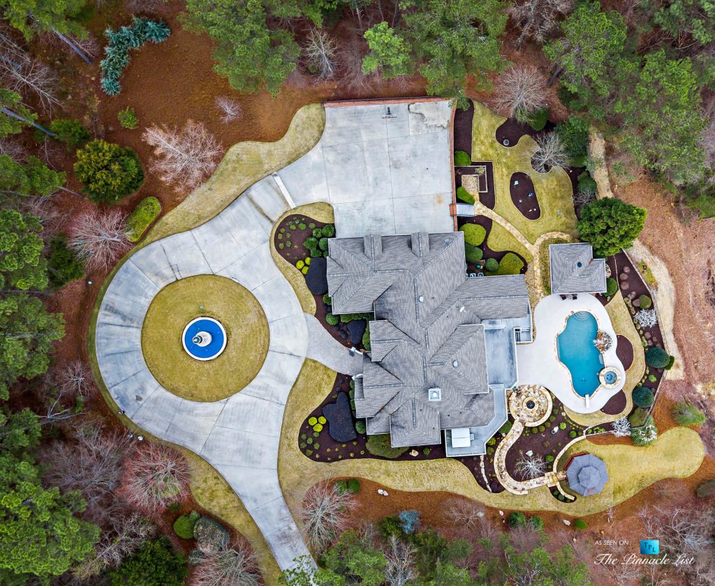 2219 Costley Mill Rd NE, Conyers, GA, USA - Drone Aerial Overhead Property View - Luxury Real Estate - Equestrian Country Home