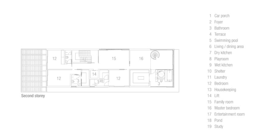 Second Floor Plan - Discreetly Detached Luxury Home - Princess of Whales Rd, Singapore