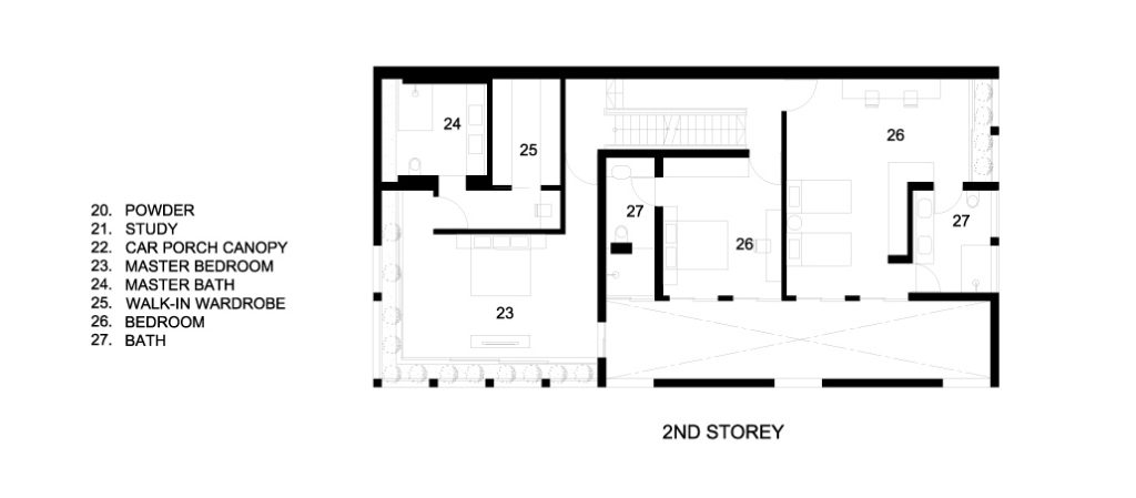Second Floor Plans – Concrete Light House Residence – Greenleaf Drive ...