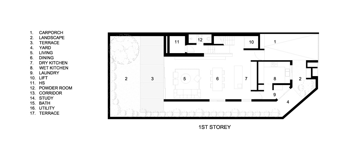 First Floor Plan – Custom Shades Luxury House – West Coast Grove, Singapore