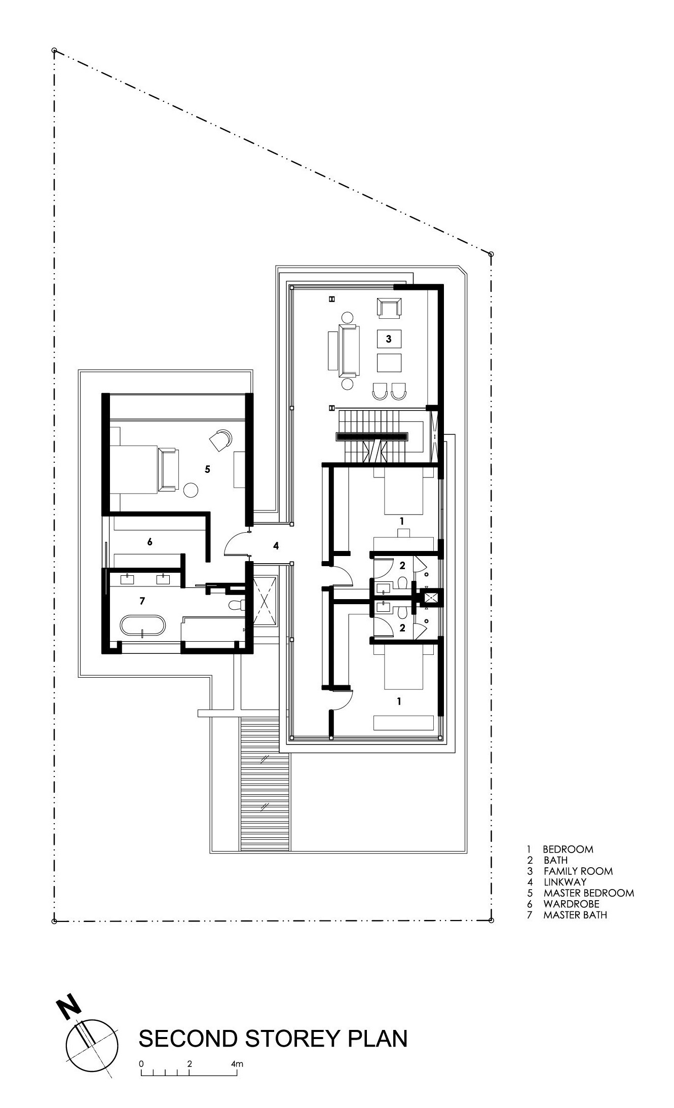 Second Floor Plan - Travertine Dream House Luxury Residence - Serangoon, Singapore