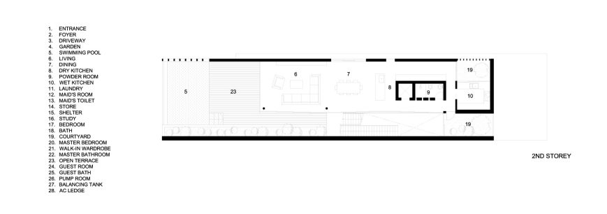 Second Floor Plans - Viewing Back Luxury House - Jalan Tempua, Singapore