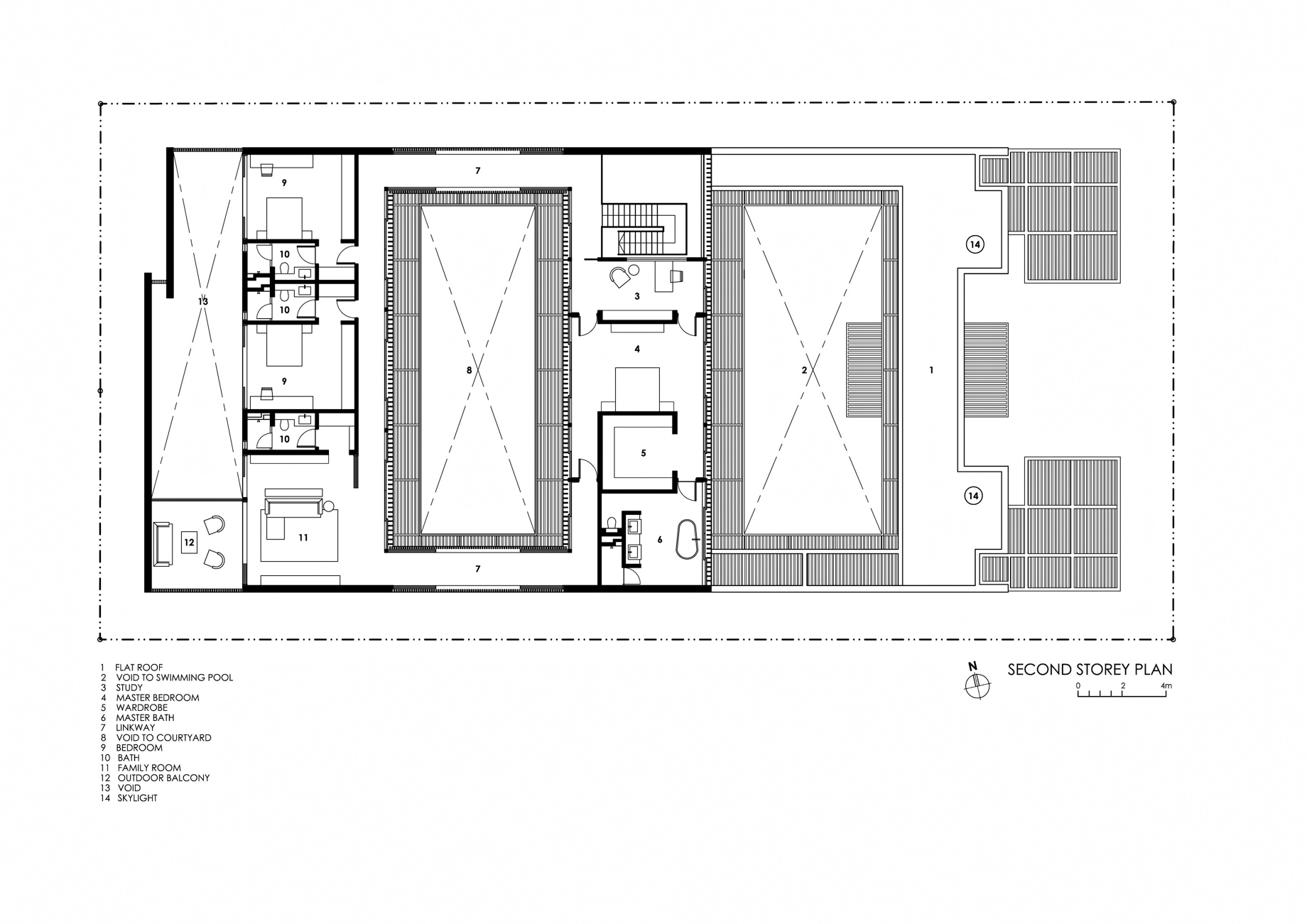 Second Floor Plan – Enclosed Open House Luxury Residence – Ramsgate Rd, Singapore