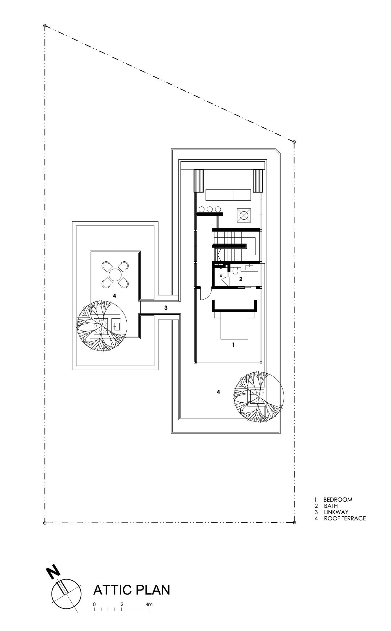 Attic Floor Plan - Travertine Dream House Luxury Residence - Serangoon, Singapore