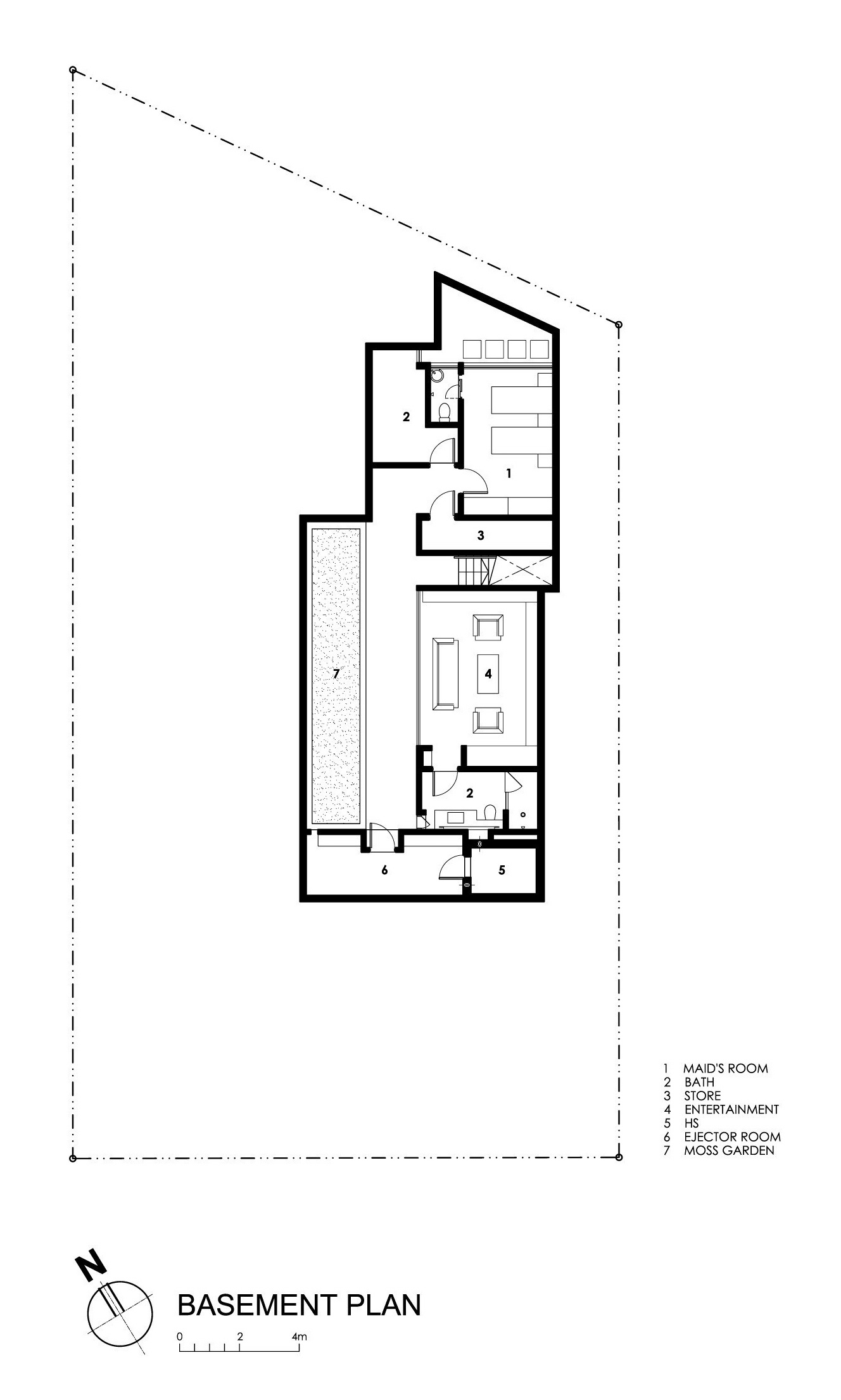 Basement Floor Plan - Travertine Dream House Luxury Residence - Serangoon, Singapore