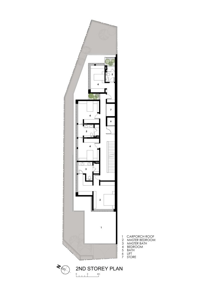 Second Floor Plan - Sunny Side House Luxury Residence - Serangoon, Singapore