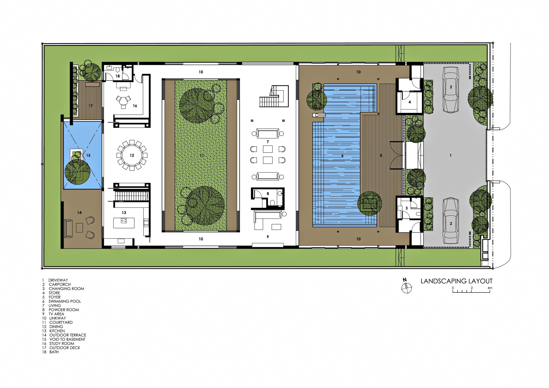 Landscape Layout - Enclosed Open House Luxury Residence - Ramsgate Rd, Singapore