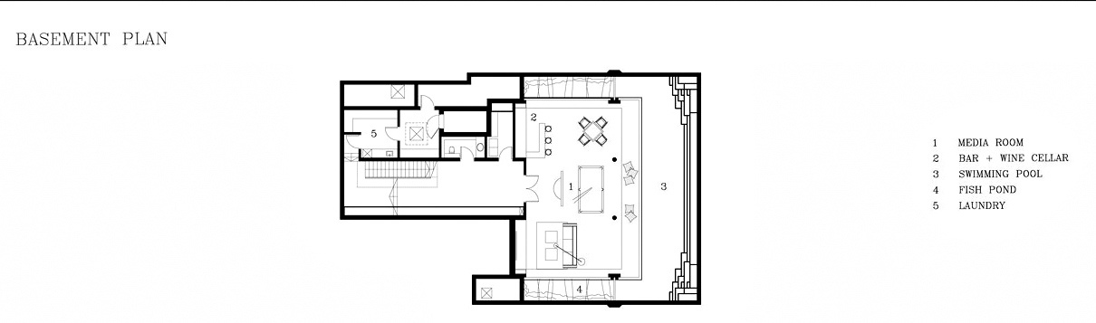 Basement Floor Plan – Meera Sky Garden House – Cove Grove, Sentosa Island, Singapore
