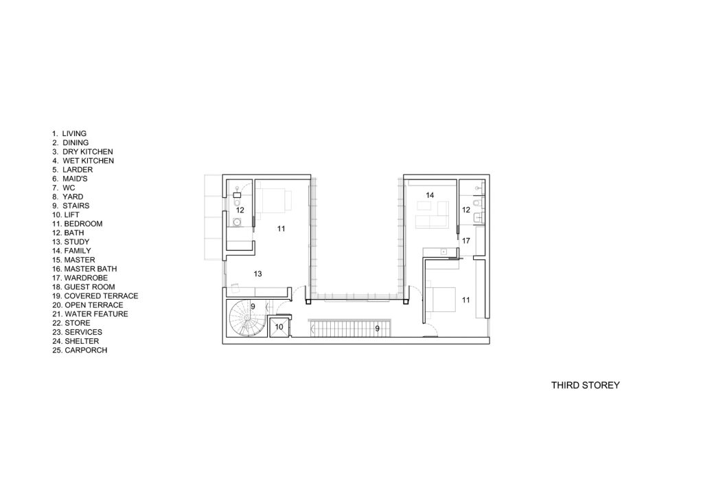 Third Floor Plan Vertical Court Luxury Residence