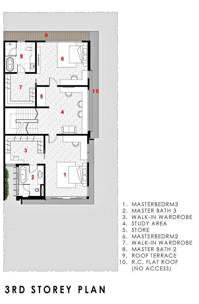 Third Floor Plan Green Wall House Luxury Residence