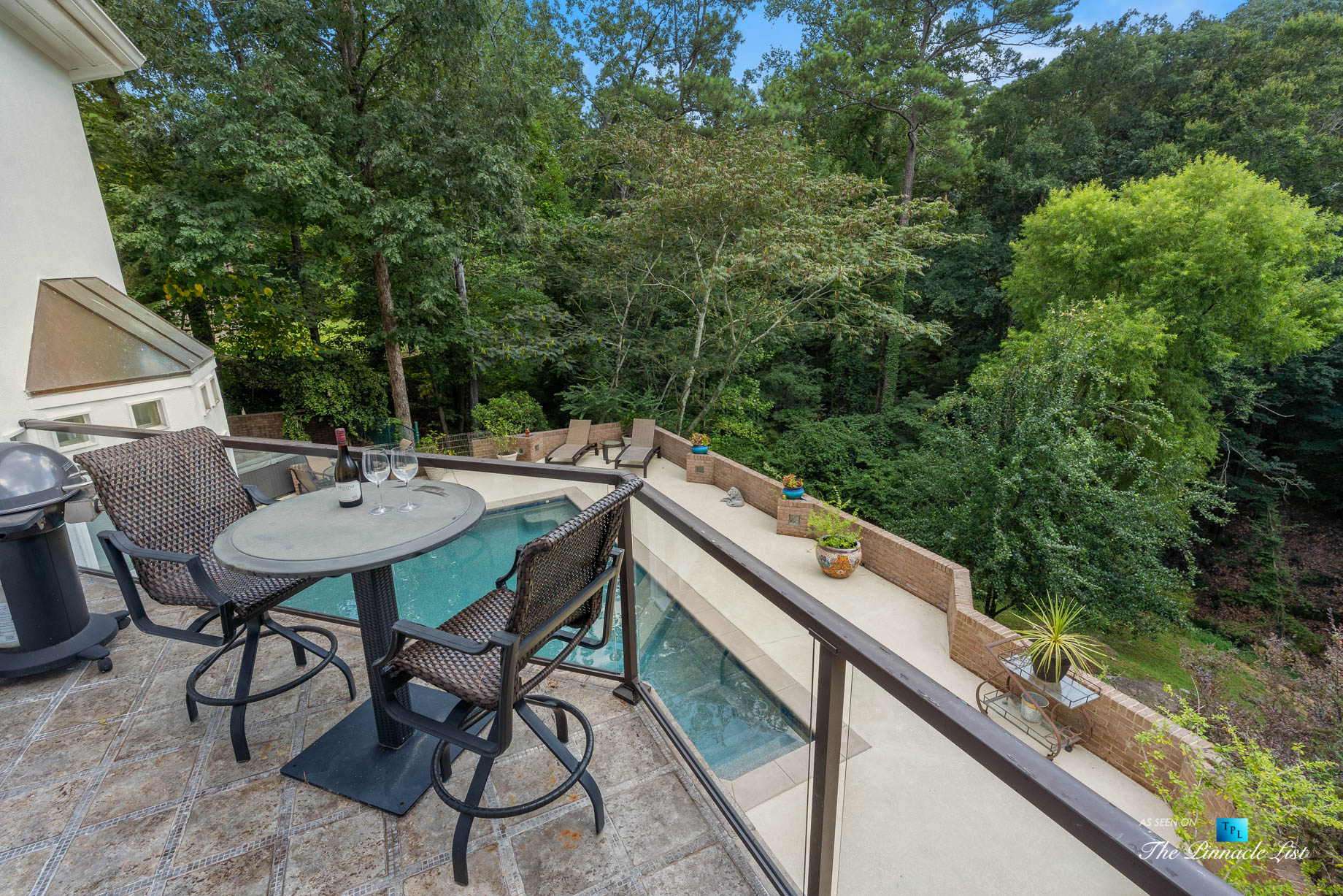 3906 Paces Ferry Rd NW, Atlanta, GA, USA – Balcony Overlooking Backyard Pool Deck – Luxury Real Estate – Buckhead Home