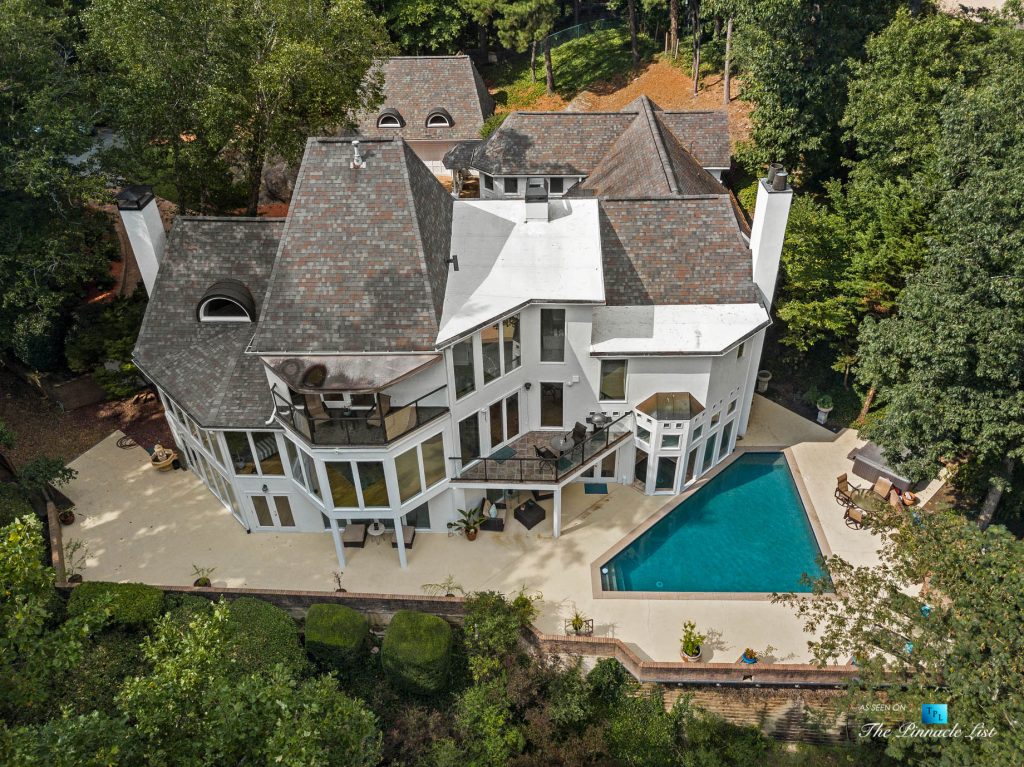 3906 Paces Ferry Rd NW, Atlanta, GA, USA - Drone Aerial Backyard Property View - Luxury Real Estate - Buckhead Home