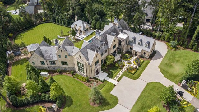 1150 W Garmon Rd, Atlanta, GA, USA - Drone Aerial Property View - Luxury Real Estate - Buckhead Estate Home