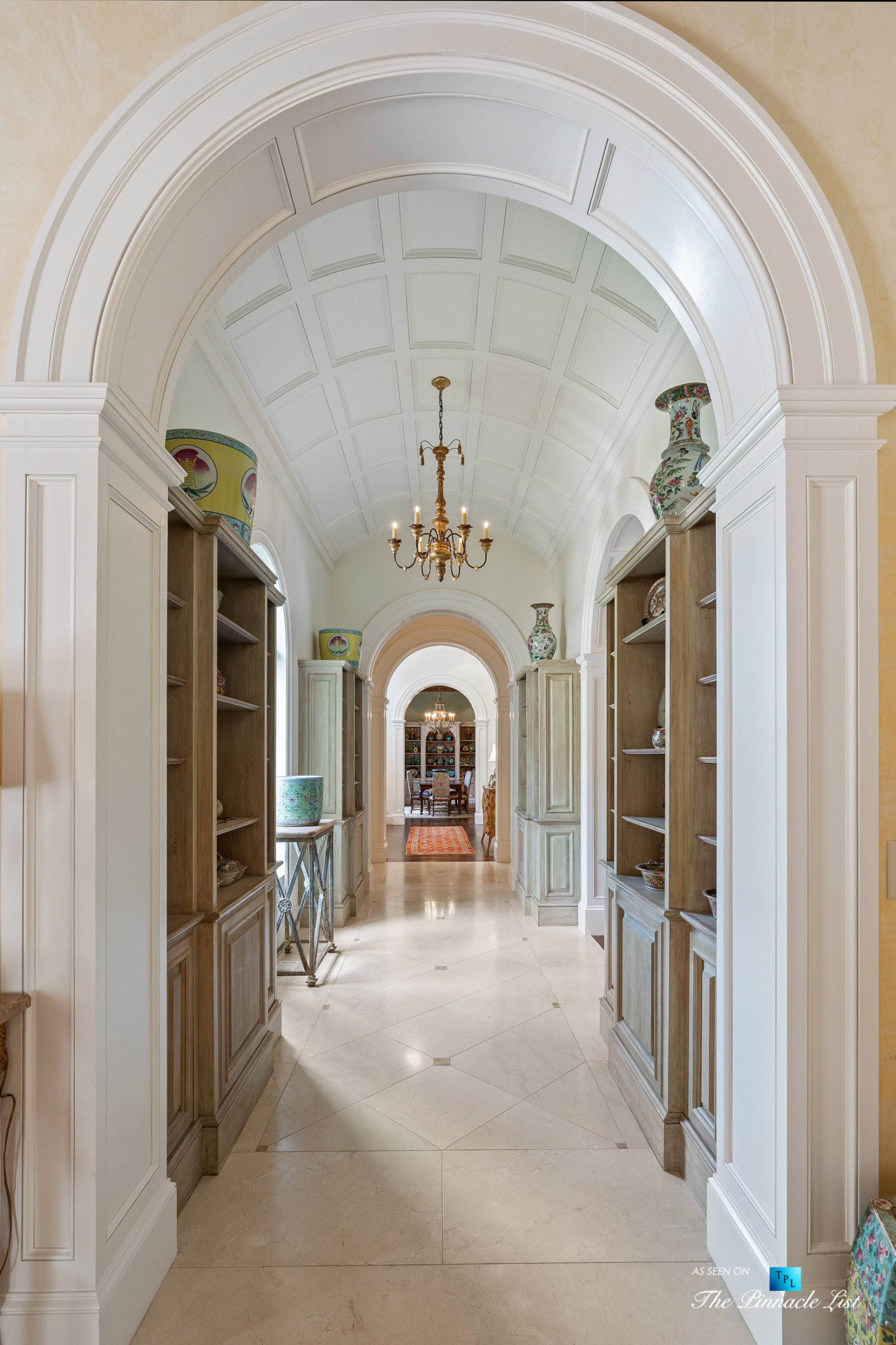 439 Blackland Rd NW, Atlanta, GA, USA – Luxurious Arched Hallway – Luxury Real Estate – Tuxedo Park Mediterranean Mansion Home