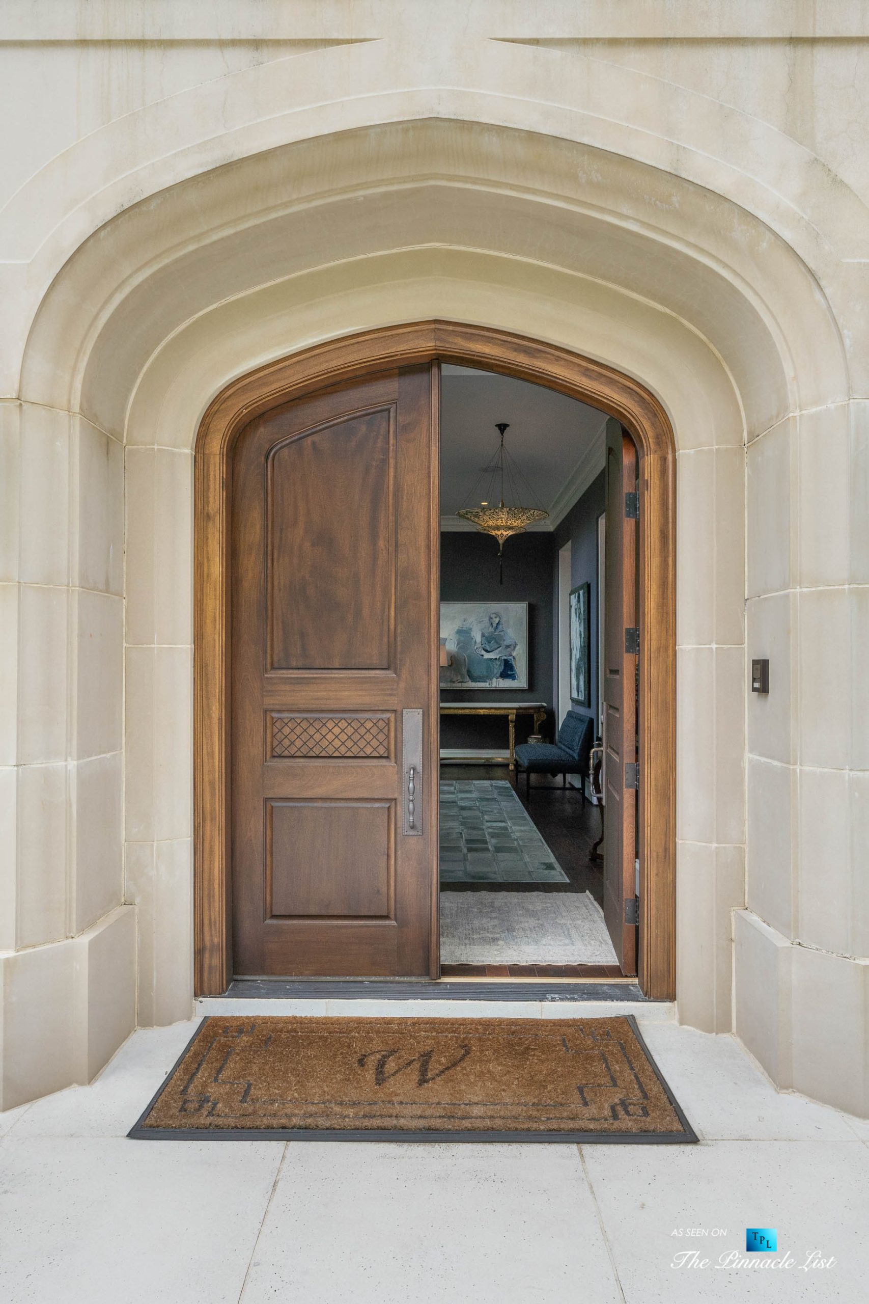1150 W Garmon Rd, Atlanta, GA, USA – Front Door Entry – Luxury Real Estate – Buckhead Estate Home