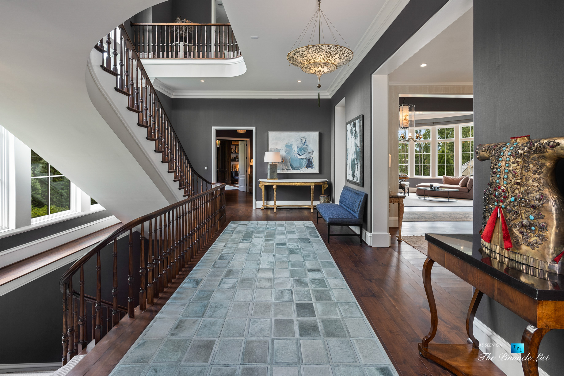1150 W Garmon Rd, Atlanta, GA, USA - Entrance Foyer and Stairs - Luxury Real Estate - Buckhead Estate Home