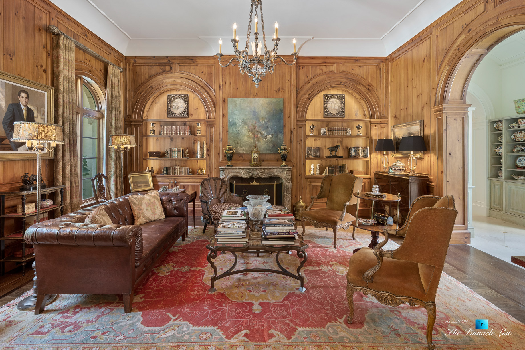 439 Blackland Rd NW, Atlanta, GA, USA - Formal Sitting Room with Fireplace - Luxury Real Estate - Tuxedo Park Mediterranean Mansion Home