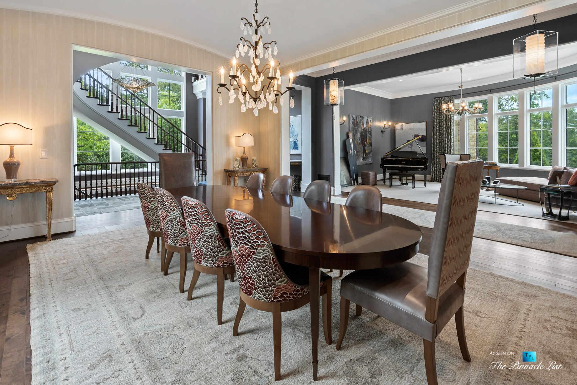 1150 W Garmon Rd, Atlanta, GA, USA - Dining Room and Living Room - Luxury Real Estate - Buckhead Estate Home