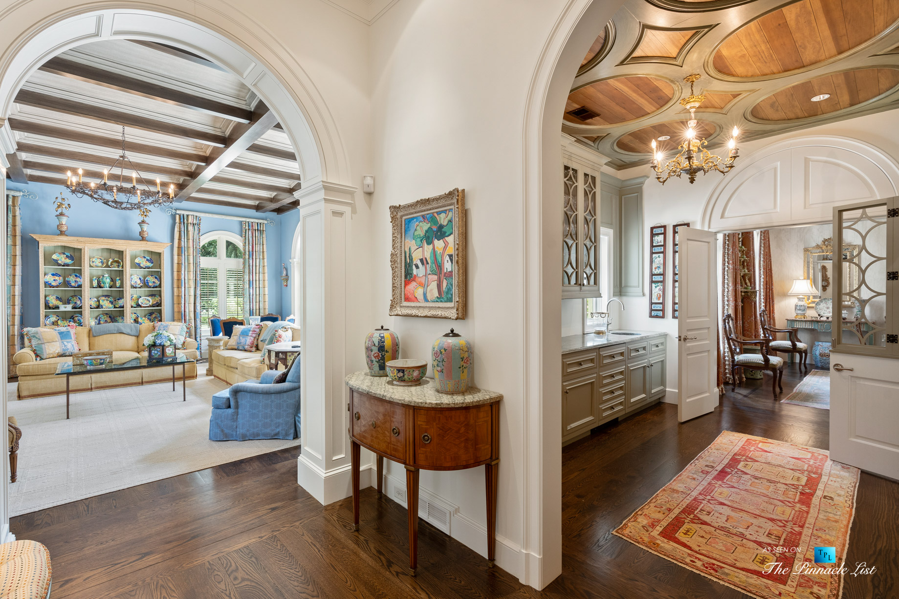 439 Blackland Rd NW, Atlanta, GA, USA – Hallway to Living Room – Luxury Real Estate – Tuxedo Park Mediterranean Mansion Home