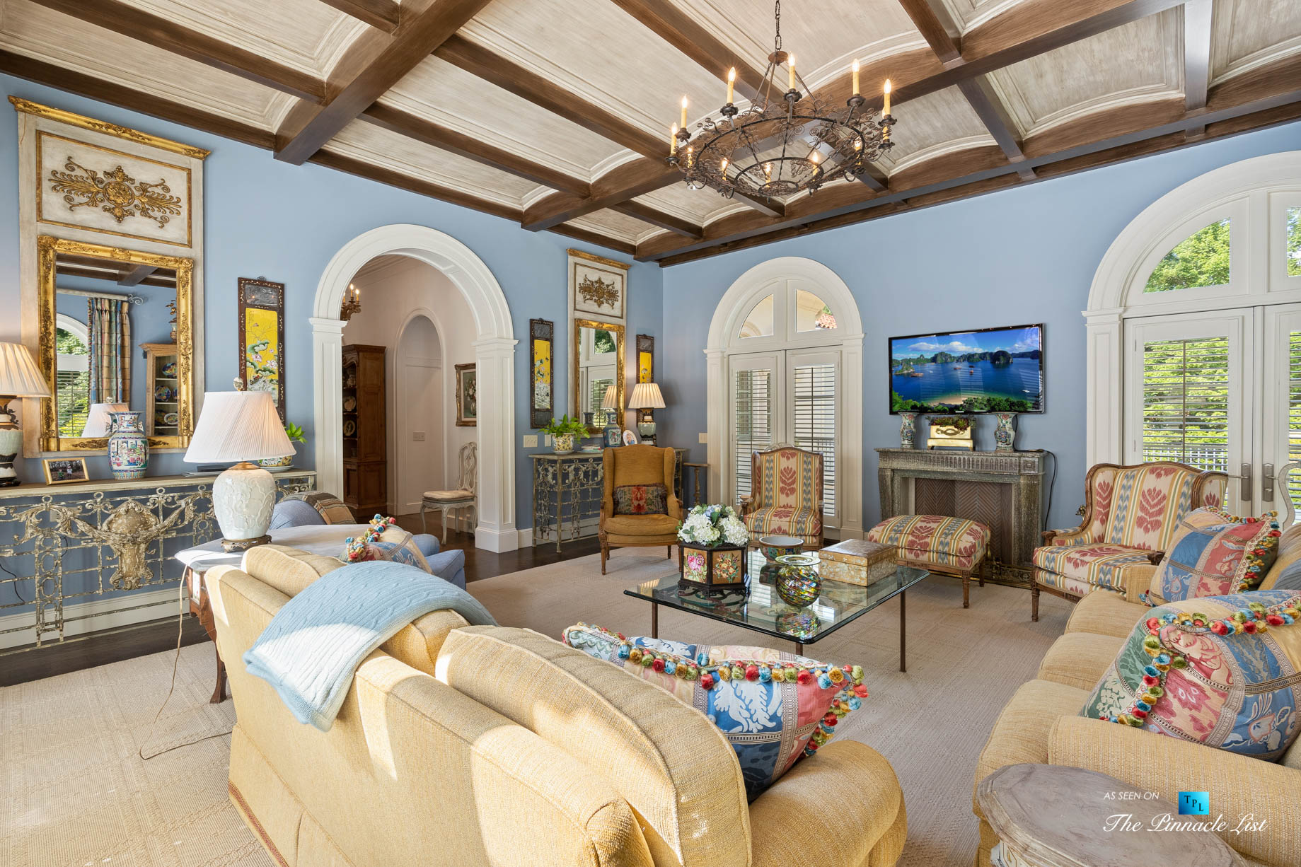 439 Blackland Rd NW, Atlanta, GA, USA – Living Room – Luxury Real Estate – Tuxedo Park Mediterranean Mansion Home