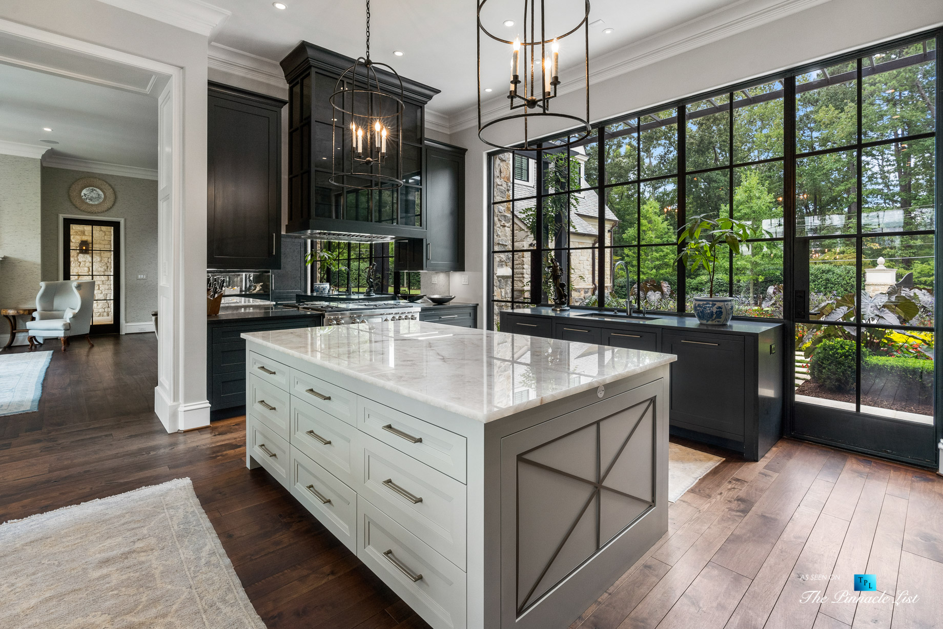 1150 W Garmon Rd, Atlanta, GA, USA - Kitchen Island with Window View - Luxury Real Estate - Buckhead Estate Home