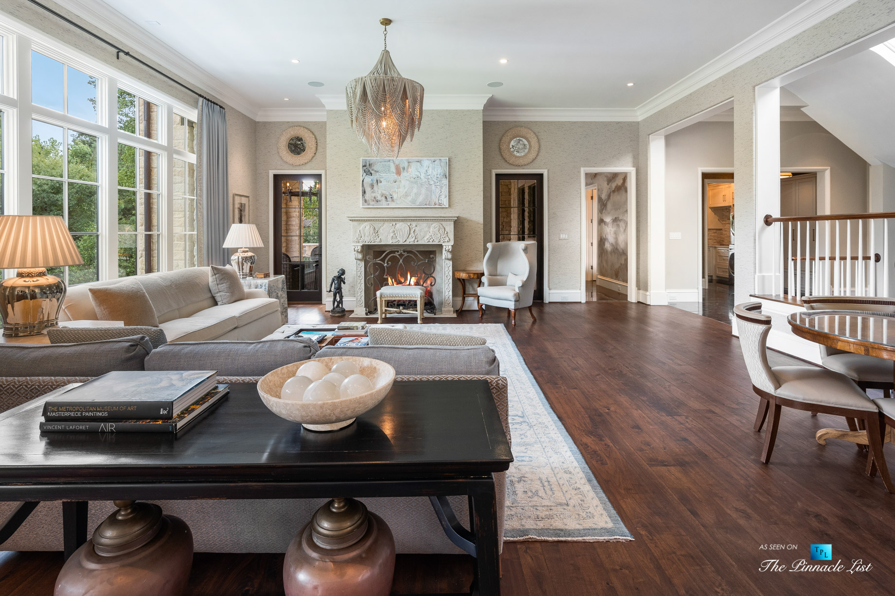 1150 W Garmon Rd, Atlanta, GA, USA - Luxurious Family Room with Fireplace - Luxury Real Estate - Buckhead Estate Home