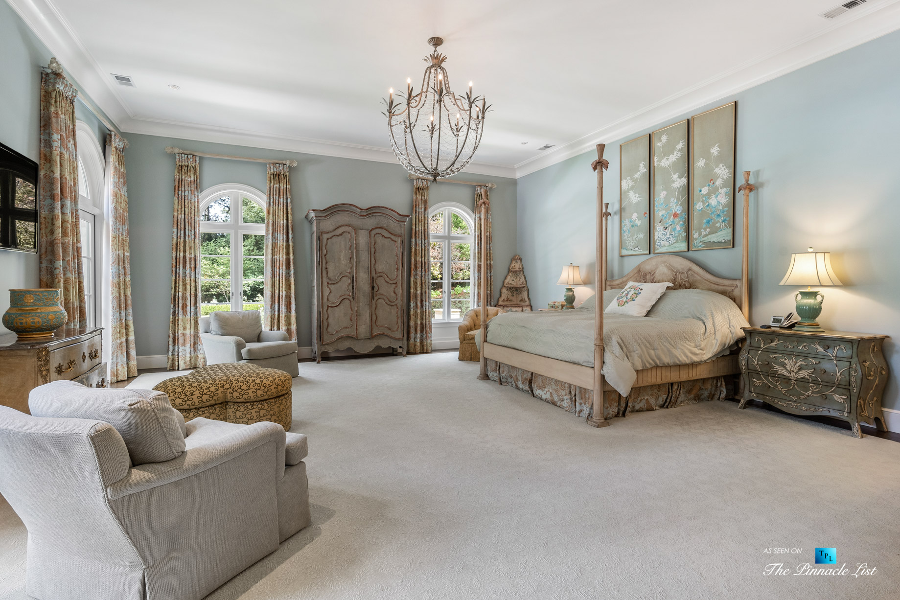 439 Blackland Rd NW, Atlanta, GA, USA – Master Bedroom – Luxury Real Estate – Tuxedo Park Mediterranean Mansion Home