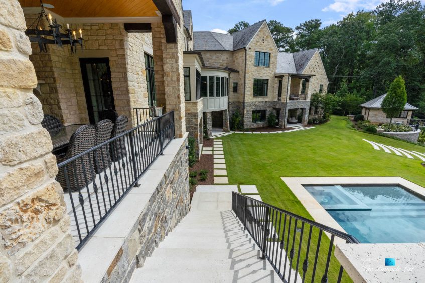 1150 W Garmon Rd, Atlanta, GA, USA - Rear Yard Grounds with Pool - Luxury Real Estate - Buckhead Estate Home